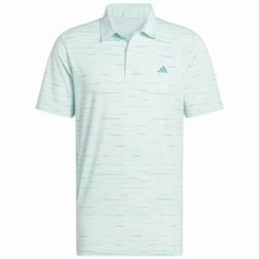 Chic Design adidas Ultimate365 Mesh Glimmer Print Polo Shirt - Semi Flash Aqua