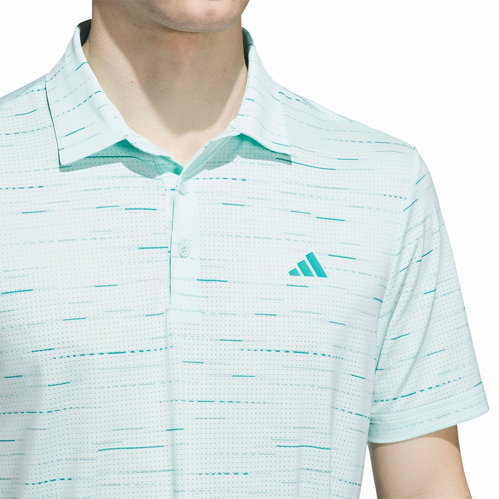 Essential Clothing Fashionable Ease adidas Ultimate365 Mesh Glimmer Print Polo Shirt - Semi Flash Aqua