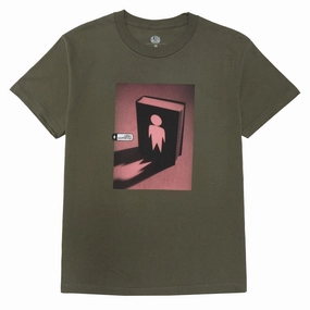 Alien Workshop Good Book T-Shirt - Fatigue Green Garment Washed Texture Regular Fit