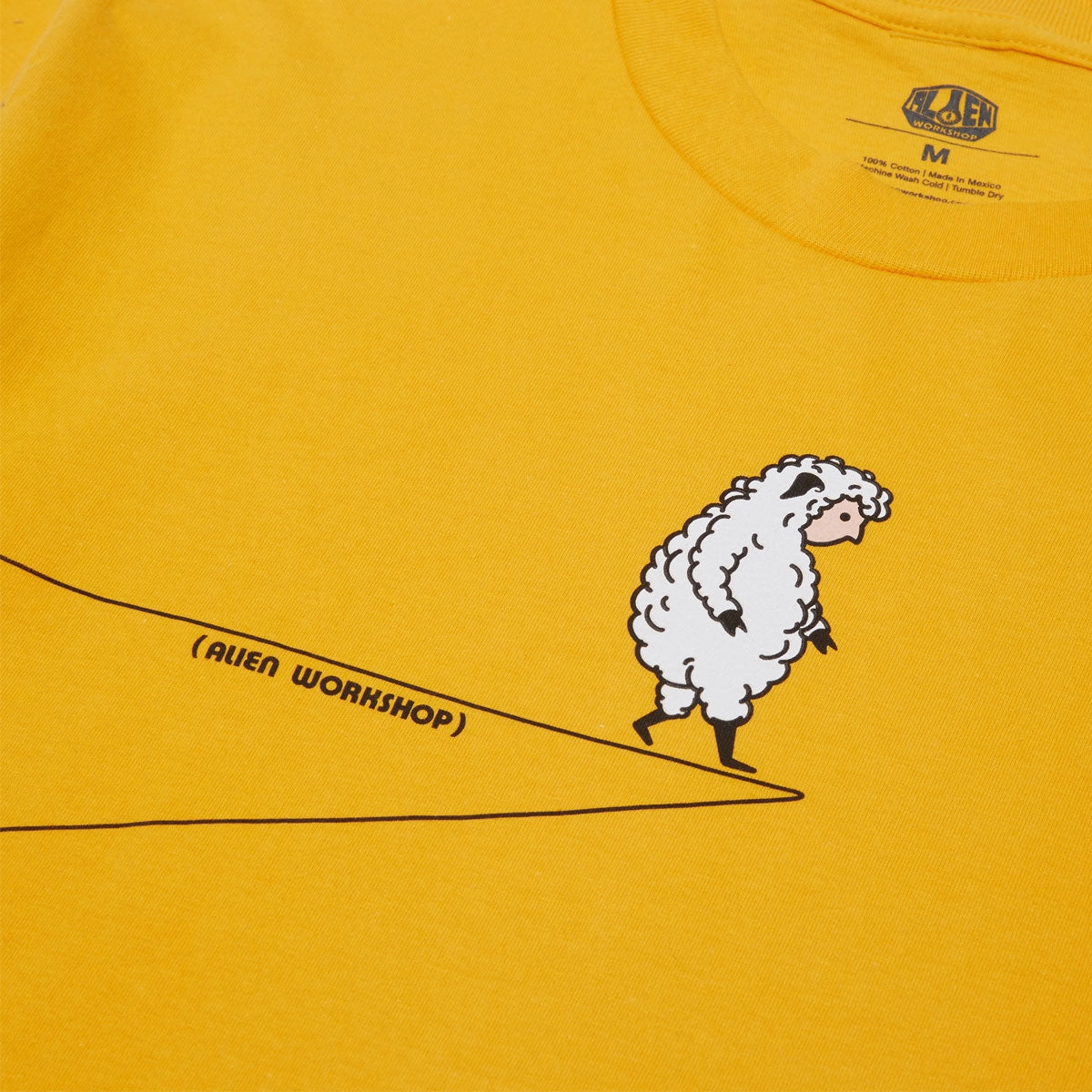 UltraLightweight skinny but not tight Alien Workshop Sheeple Cliff T-Shirt - Gold