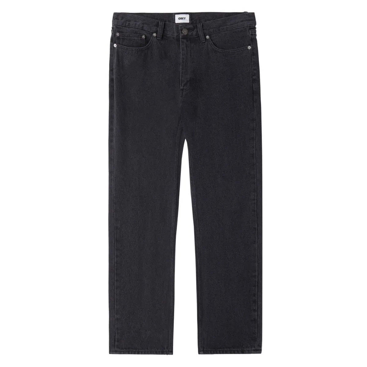 Light Waist Obey Bender Denim Jeans - Faded Black