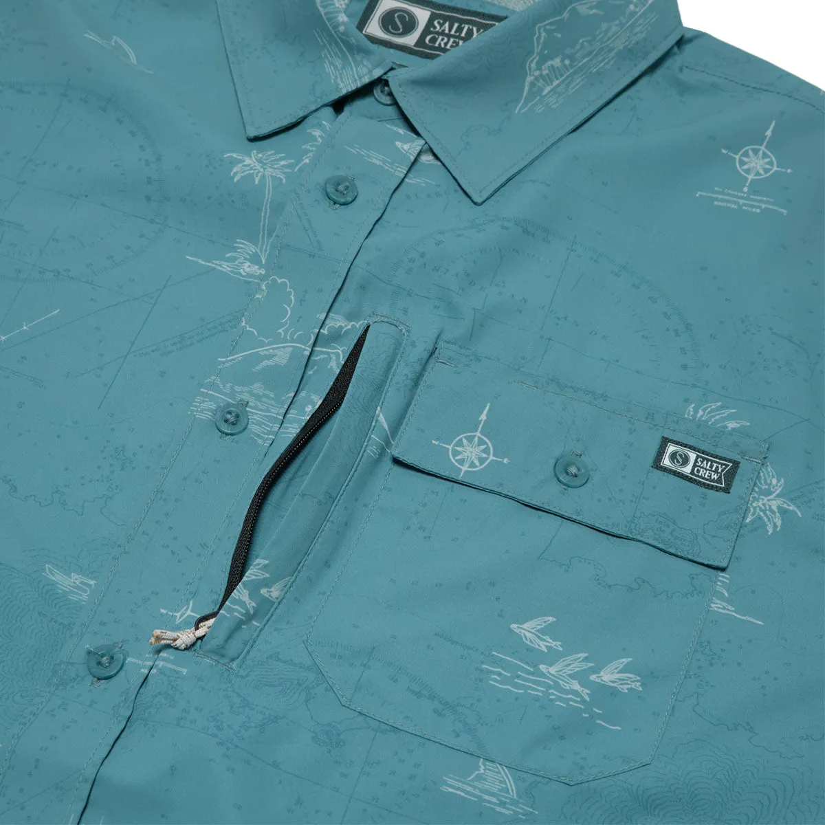 Salty Crew Helmsman UV Button Up Shirt - Hydro Practical Choice Sweat-Absorbing