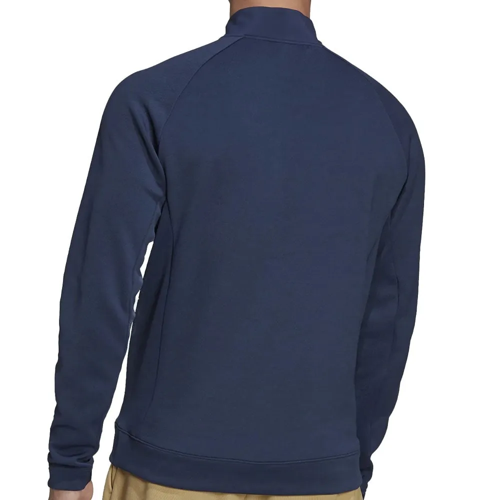adidas 1/4 Zip Statement Jacket - Crew Navy Reflective Safety Trim Sleek Layer Fit