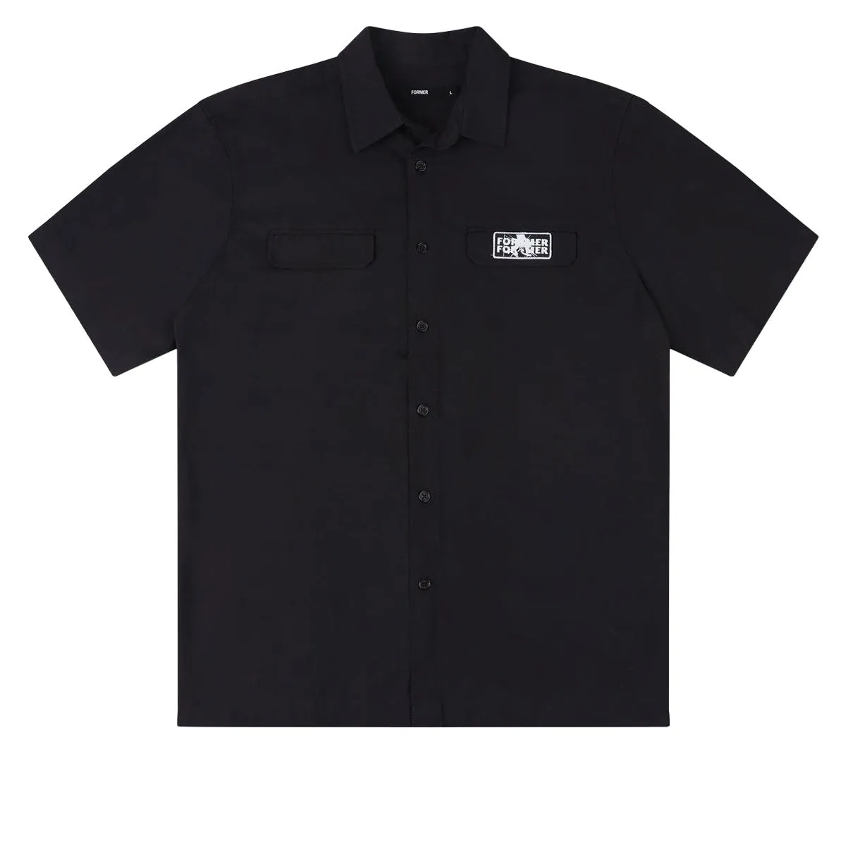 Former Splinter Work Shirt - Black Smooth Cotton Blend Seamless Side Panels