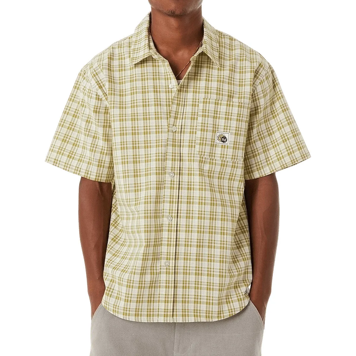 Vintage Style Country Escape HUF Total Eclipse Plaid Shirt - Mustard