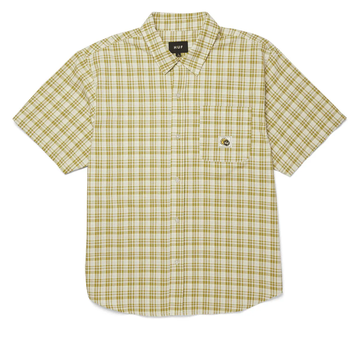 Bamboo Fiber Blend Durable Stitching HUF Total Eclipse Plaid Shirt - Mustard