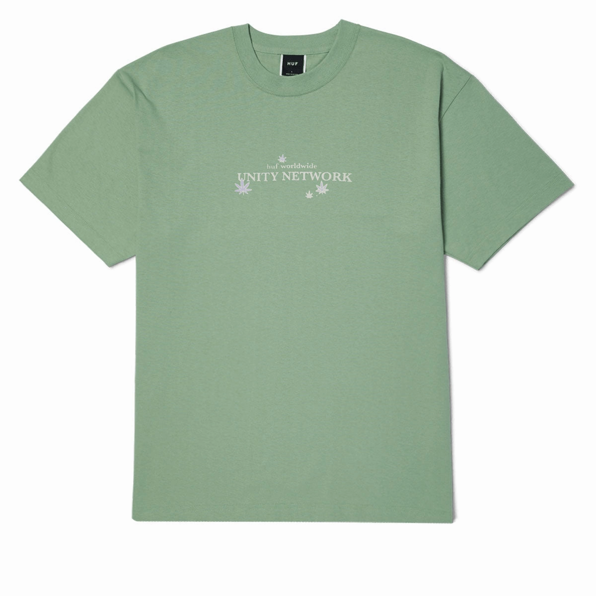 Sporty Style Wear Pilling Resistant Finish HUF Unity Network T-Shirt - Basil
