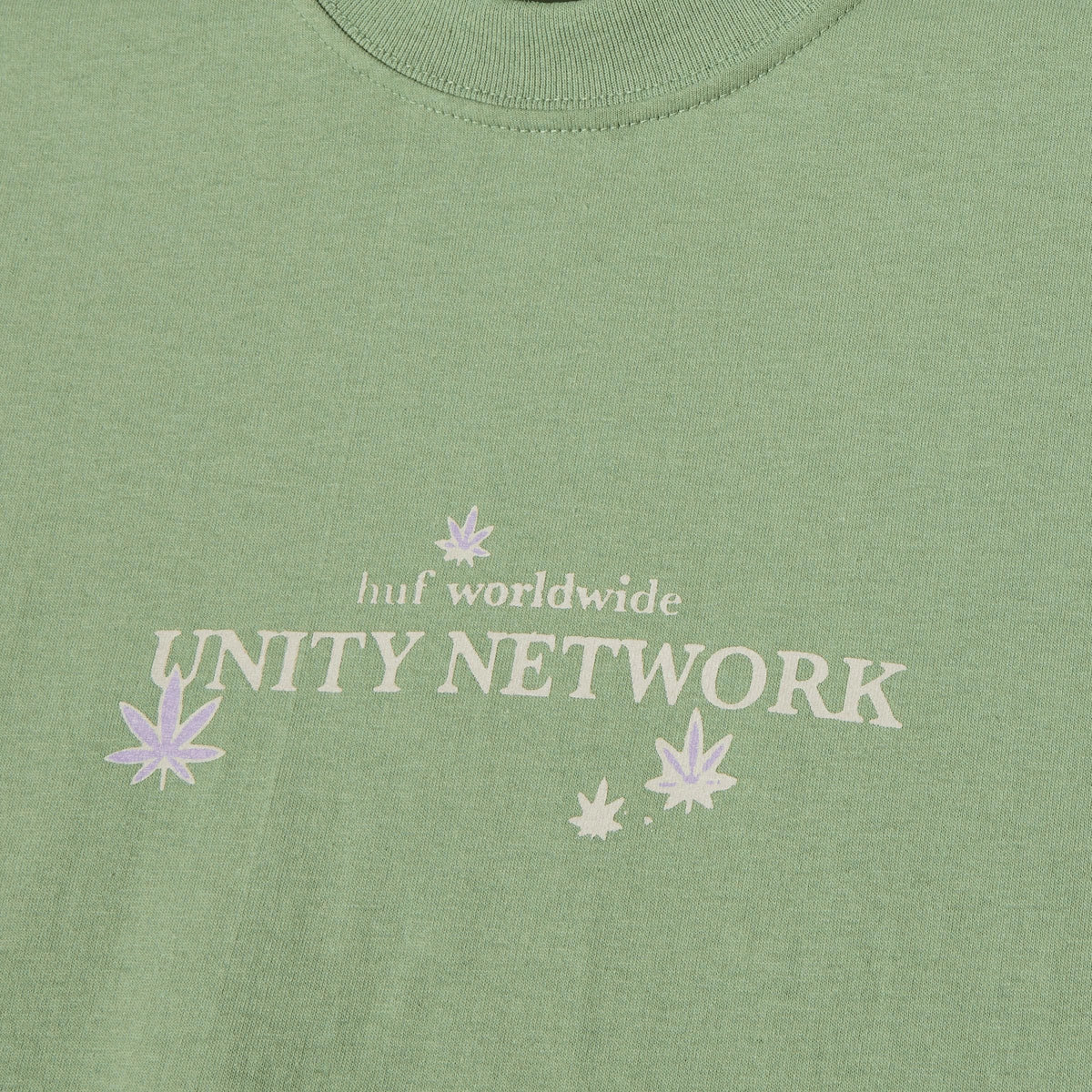 No Shrink Fabric Hypoallergenic Fibers HUF Unity Network T-Shirt - Basil