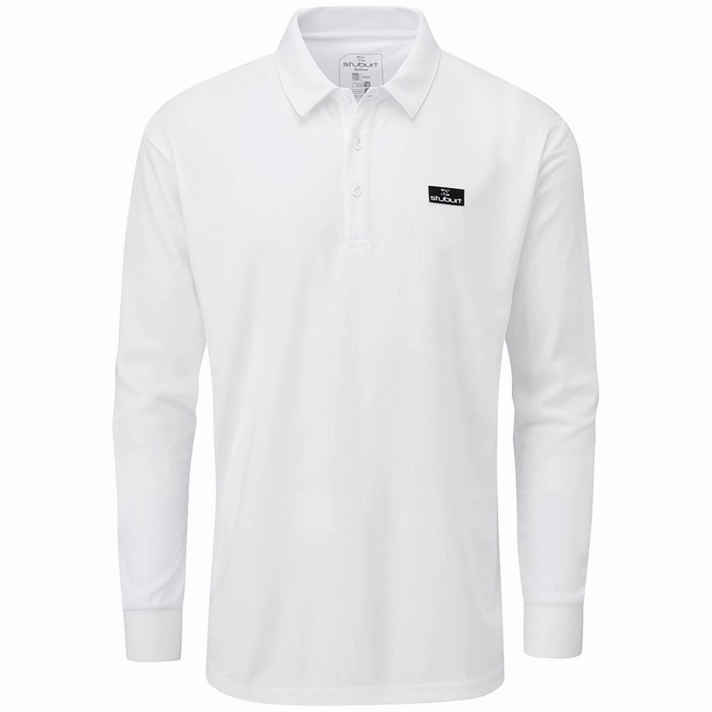 Stuburt Active Long Sleeve Polo Shirt - White Fashion Ready Ultra Soft Blend