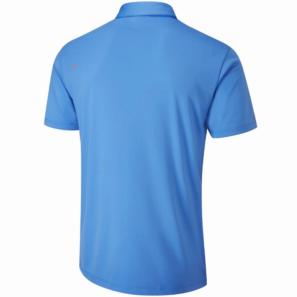 DoubleStitchedHem Ping Portman Polo Shirt - French Blue/North Sea