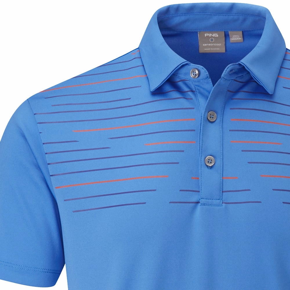 Ping Portman Polo Shirt - French Blue/North Sea Soft Finish
