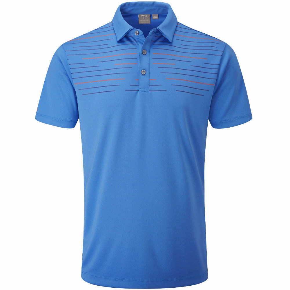SoftenedTexturedWeave Anti Static Treatment Ping Portman Polo Shirt - French Blue/North Sea