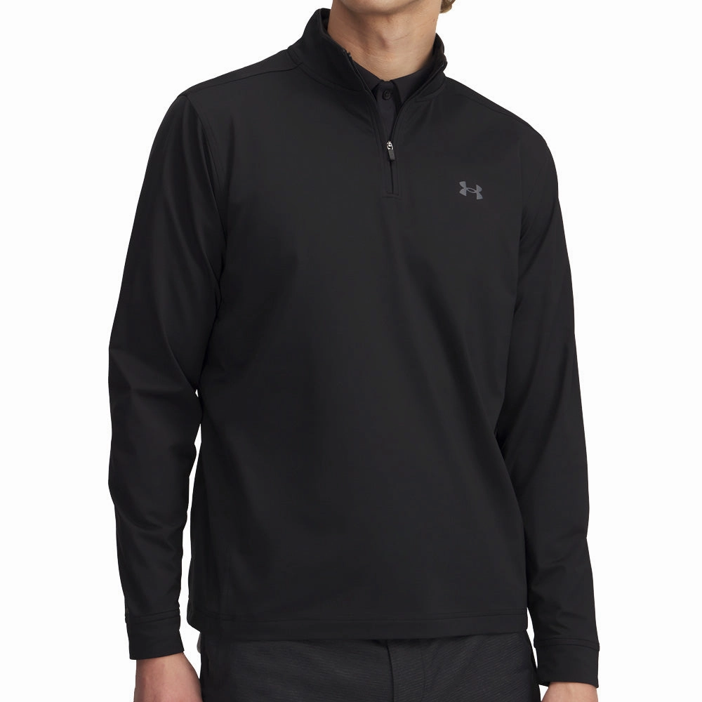 Under Armour Drive 1/4 Zip Pullover - Black/Castlerock comfortable top right for spring
