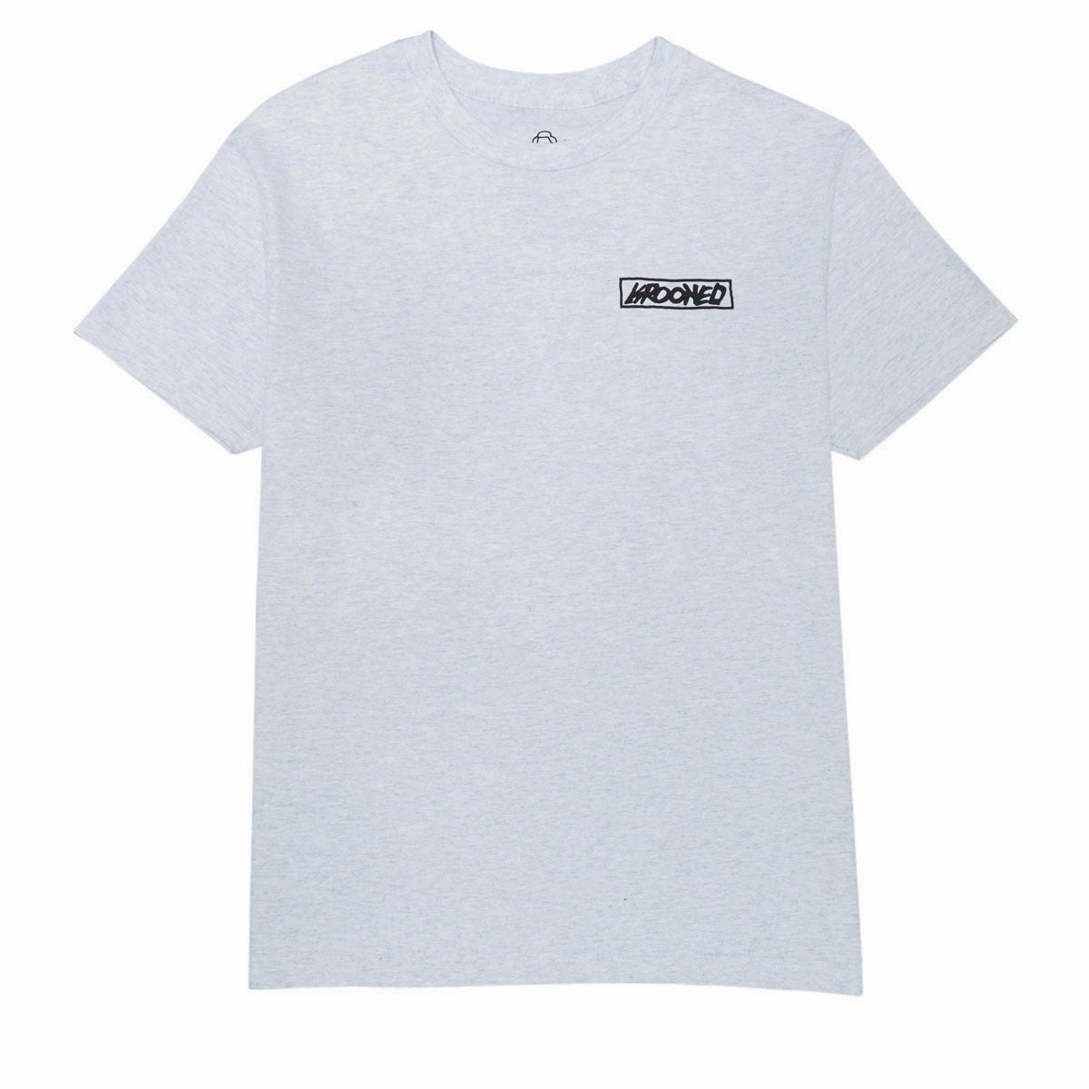 High Durability Weave Krooked Moonsmile Raw T-Shirt - Ash Grey/Black