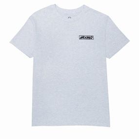 High Durability Weave Krooked Moonsmile Raw T-Shirt - Ash Grey/Black