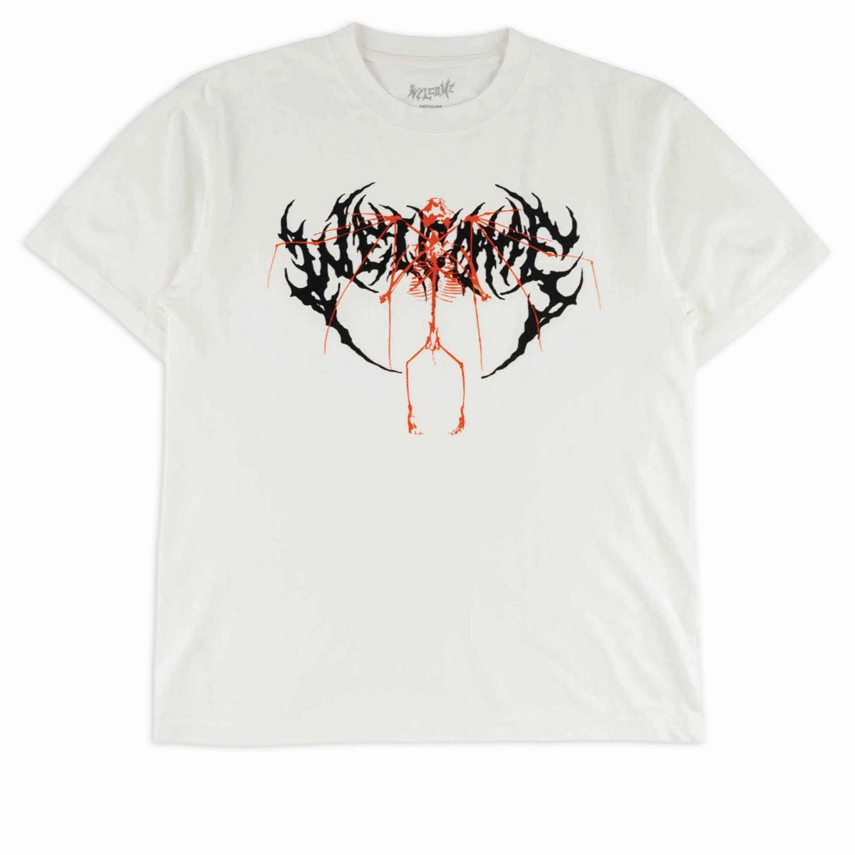 Crew Neck Design Welcome Echo T-Shirt - White