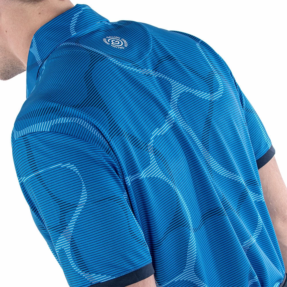 Galvin Green Markos Ventil8  Polo Shirt - Blue/Navy Breathable mesh