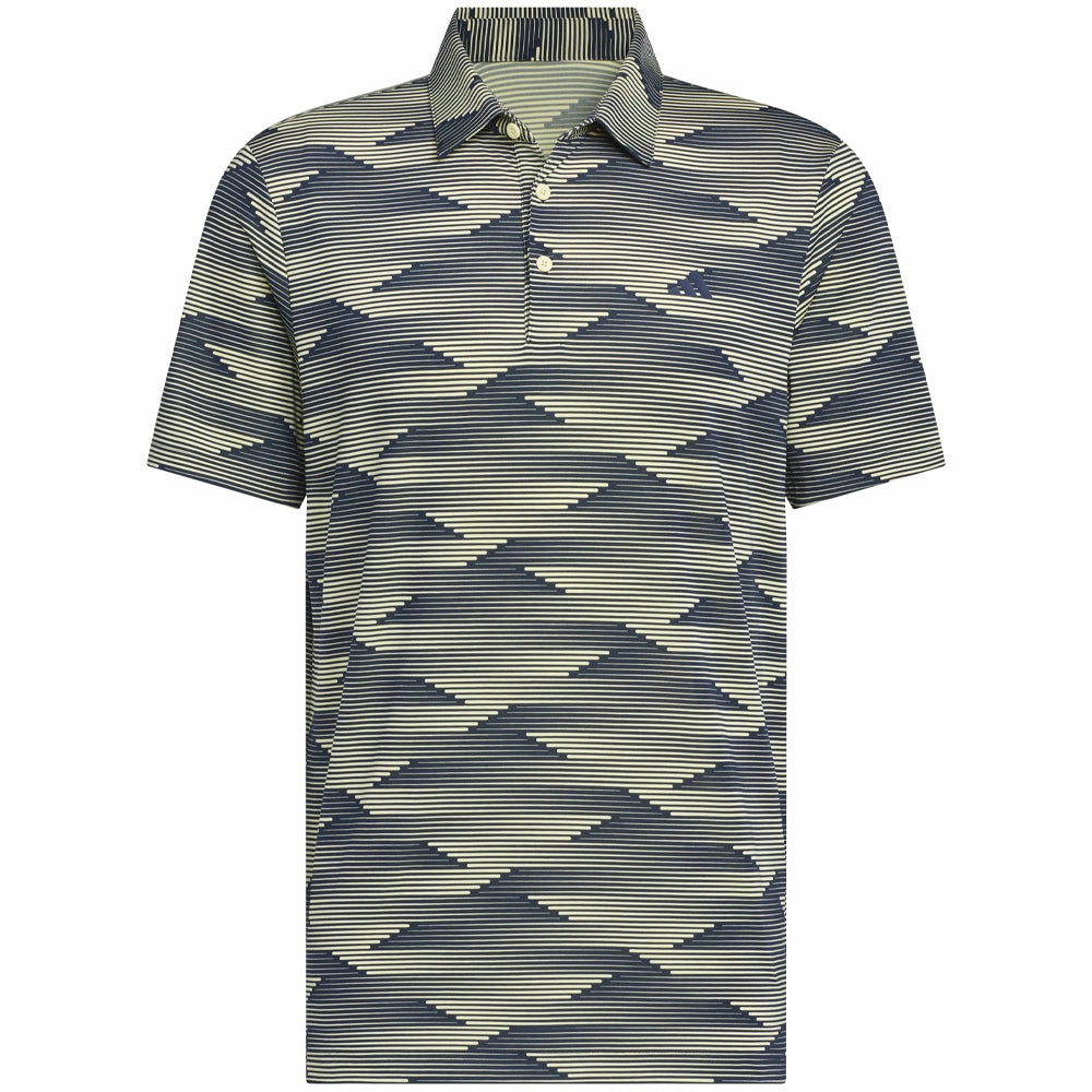 adidas Ultimate365 Speed Stripe Polo Shirt - Collegiate Navy/Powder Yellow Fashion Layering Easy Look