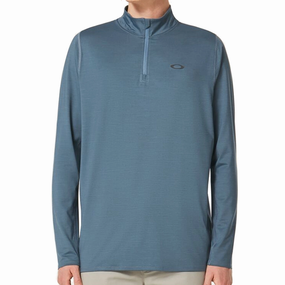 Oakley Gravity Range 1/4 Zip Pullover - Copen Blue Heather product fluffy softness Casual tops