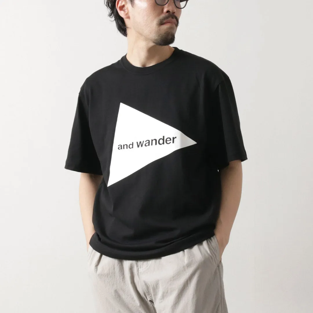 AND WANDER / Big Logo Short Sleeve T-Shirt Quick Drying Easygoing Design