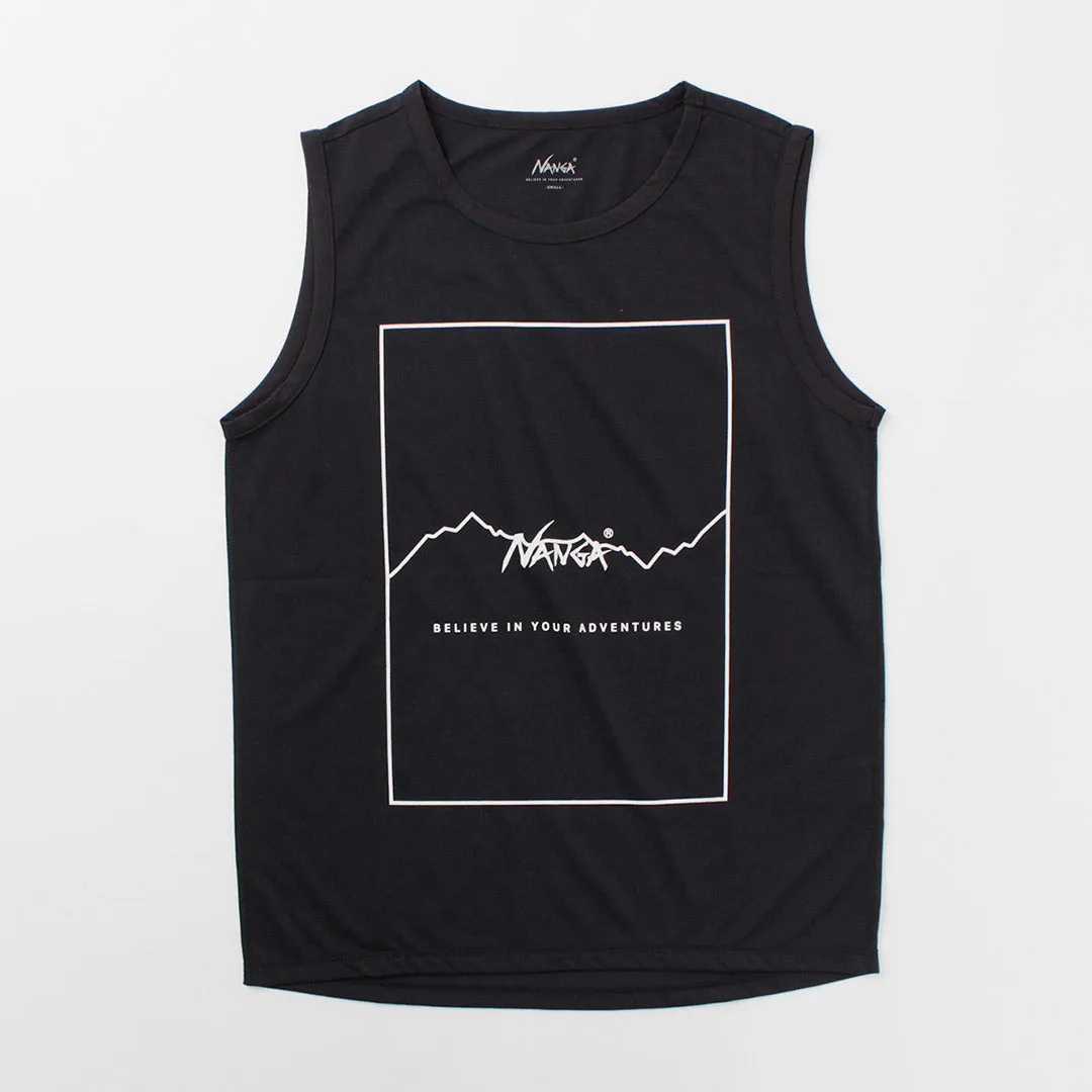 Curved Hem SeamlessSidePanels NANGA / Dry mix frame logo tank top T-shirt
