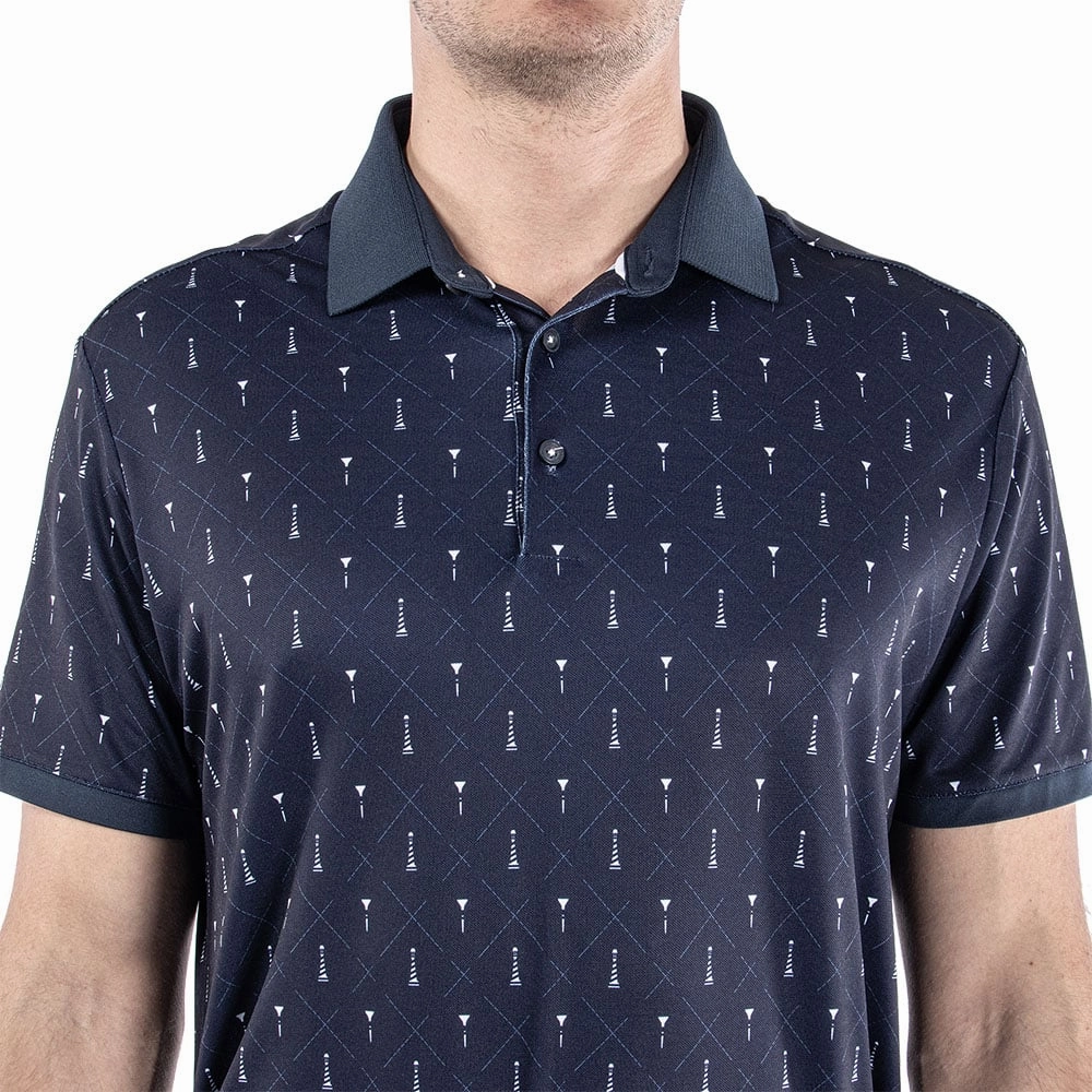 Galvin Green Manolo Ventil8  Polo Shirt - Navy/White Beaded details