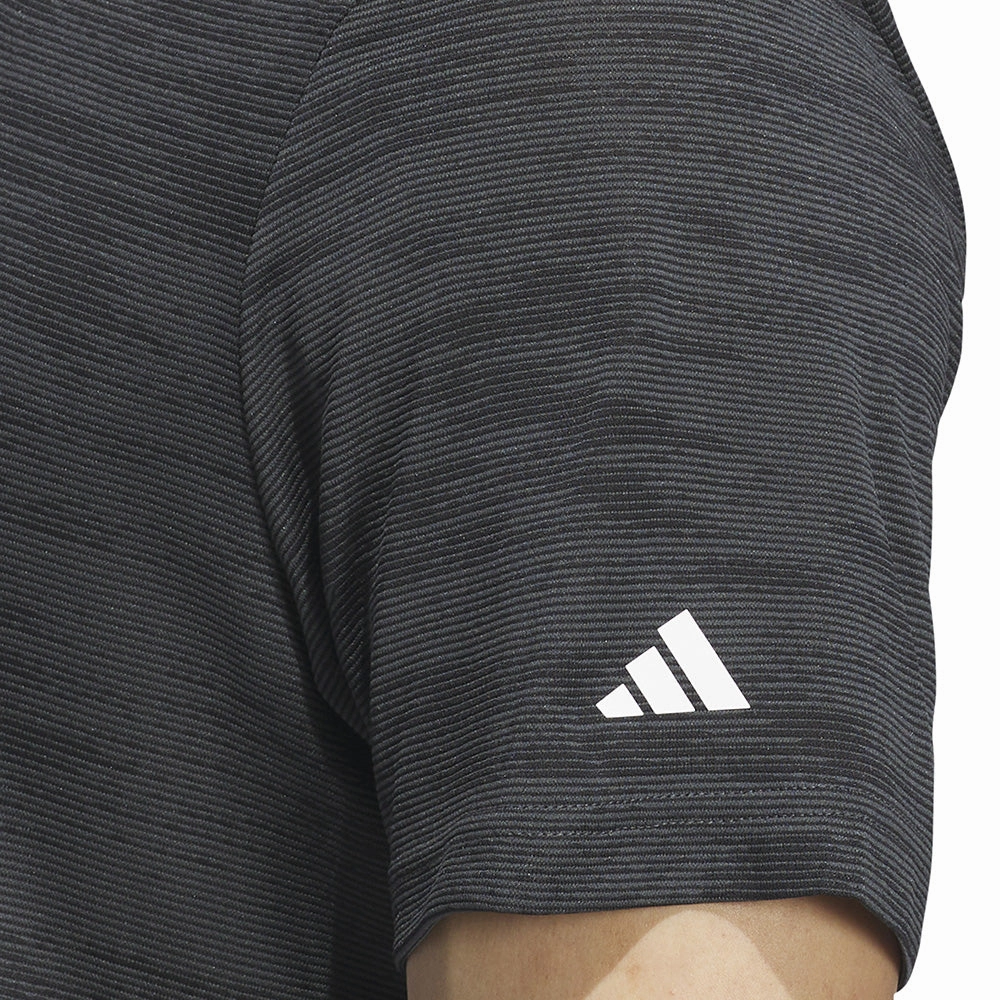 adidas Ultimate365 Textured Stripe Polo Shirt - Carbon/Black Linen blend Fresh Vibes
