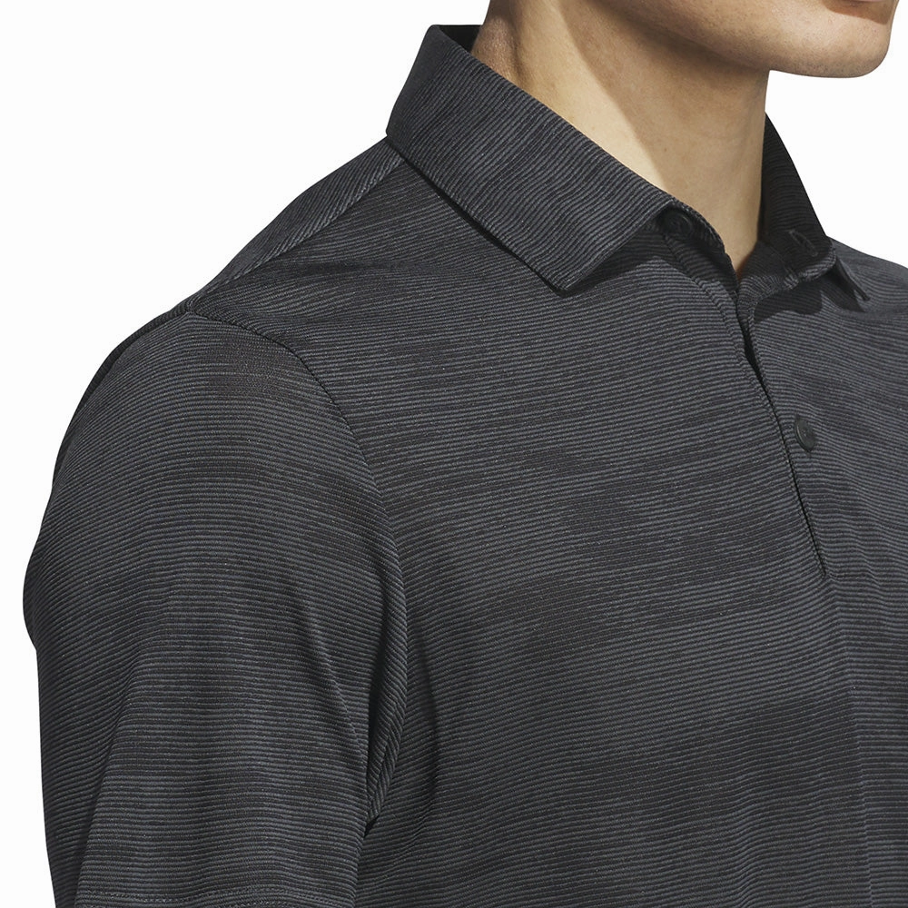 graduation adidas Ultimate365 Textured Stripe Polo Shirt - Carbon/Black