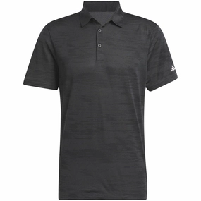 adidas Ultimate365 Textured Stripe Polo Shirt - Carbon/Black Versatile Fit Taped Neckline