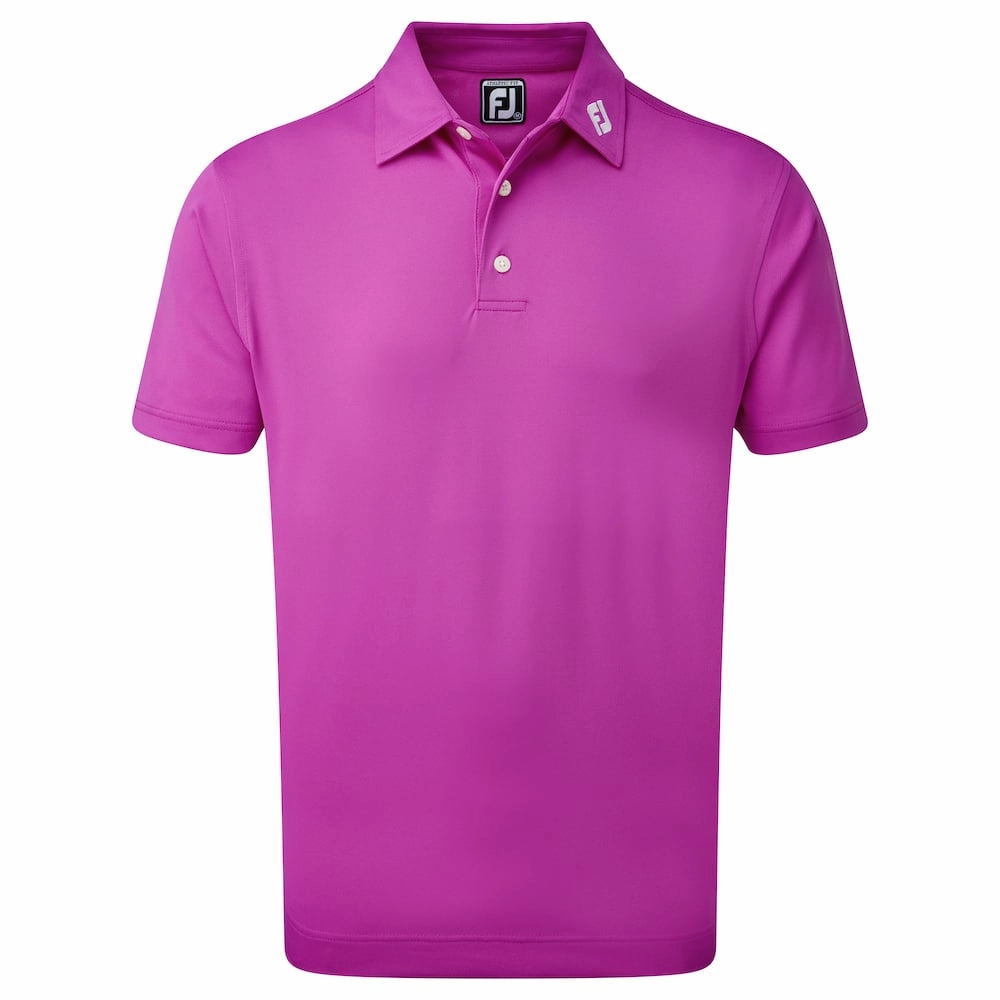 Everyday Casual FootJoy Stretch Pique Solid Colour Polo Shirt - Mulberry/White