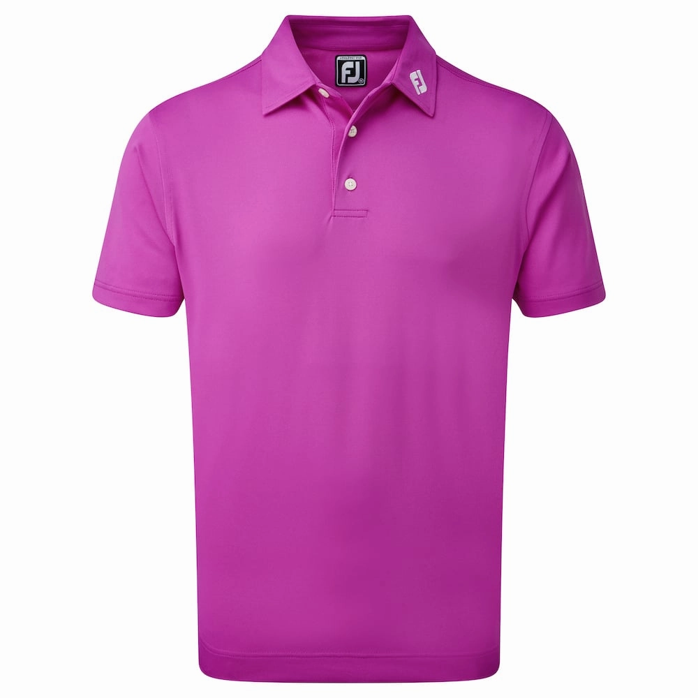 Adult sophistication FootJoy Stretch Pique Solid Colour Polo Shirt - Mulberry/White