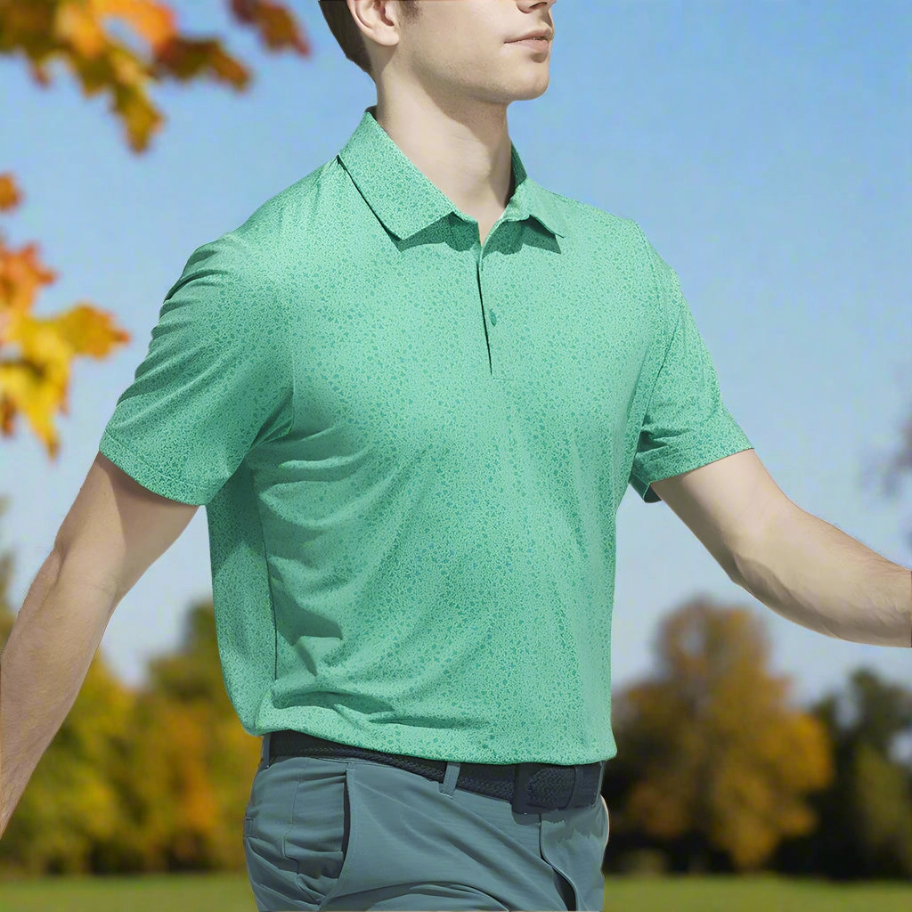 adidas Ultimate365 Mini Bunker Polo Shirt - Lime Burst Active Outfit Relaxed Torso Fit