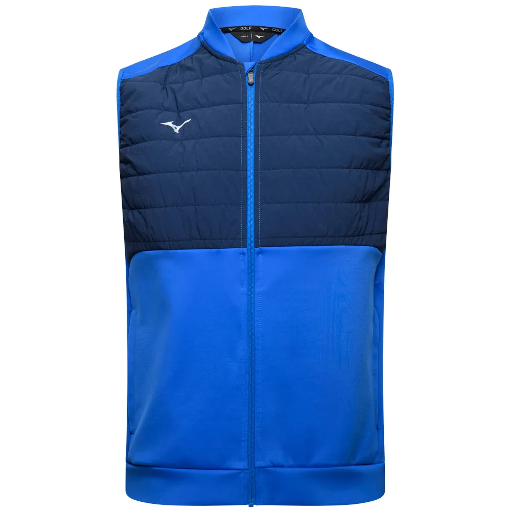 Mizuno Hybrid Bomber Gilet - Blue Plain Design Wrinkle Free Material