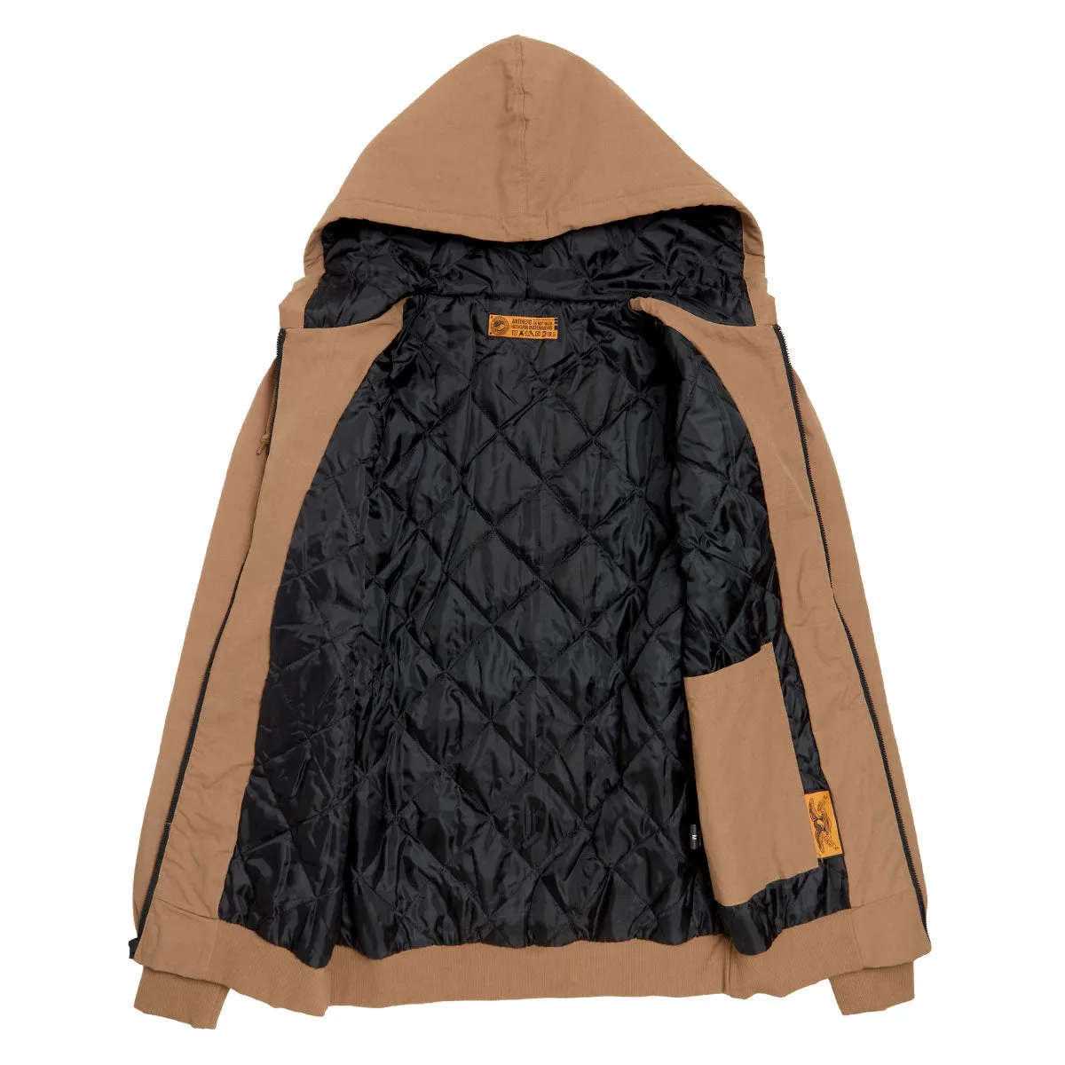 Breathable fabric tech elastic waistband Anti-Hero Basic Eagle Ripstop Hooded Jacket - Brown