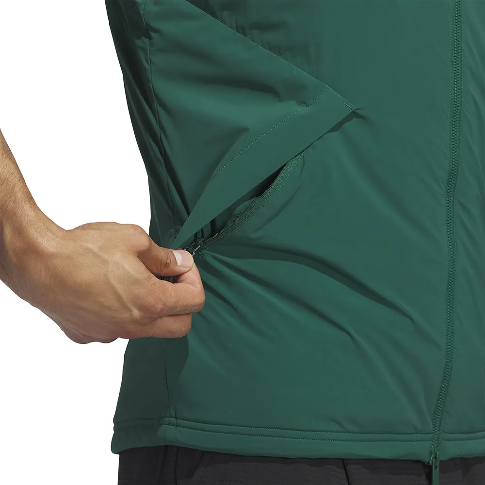adidas Ultimate365 Tour Frostguard Padded Vest - Collegiate Green with pockets irregular