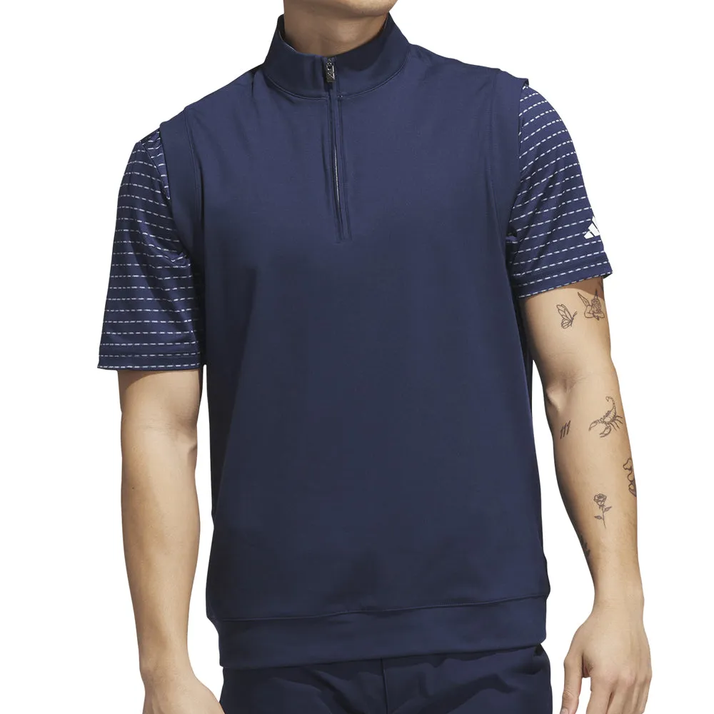 Laser Cut Ventilation Holes adidas Ultimate365 Classic 1/4 Zip Vest - Collegiate Navy