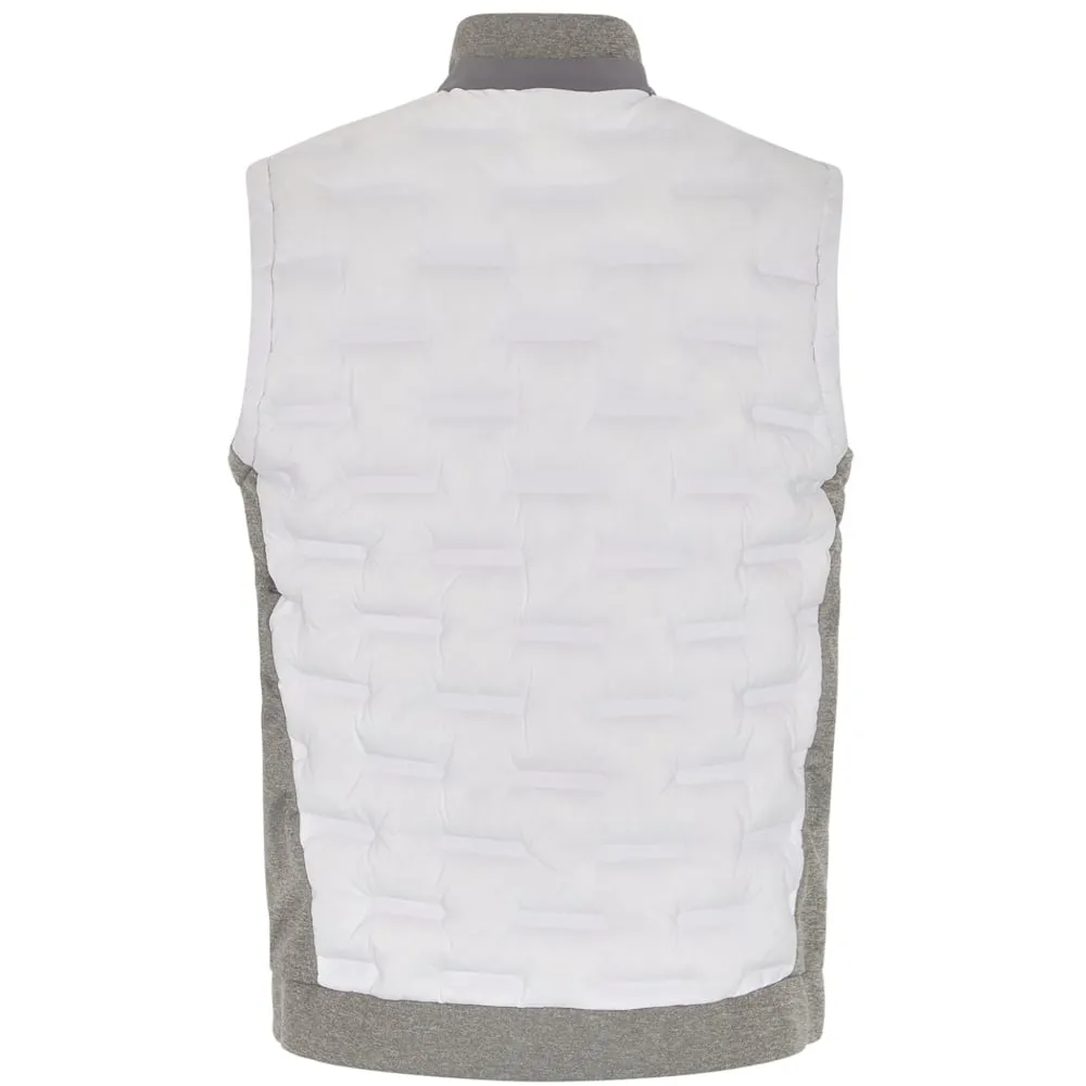 Original Penguin Insulated Mixed Media 80's Bomber Vest - Quiet Grey/Heather Anti Static Lining Rayon