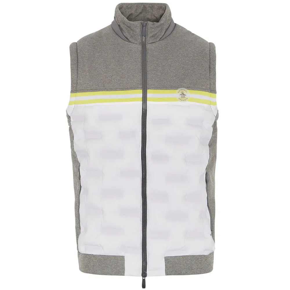 Original Penguin Insulated Mixed Media 80's Bomber Vest - Quiet Grey/Heather Gym Wear Eco Friendly