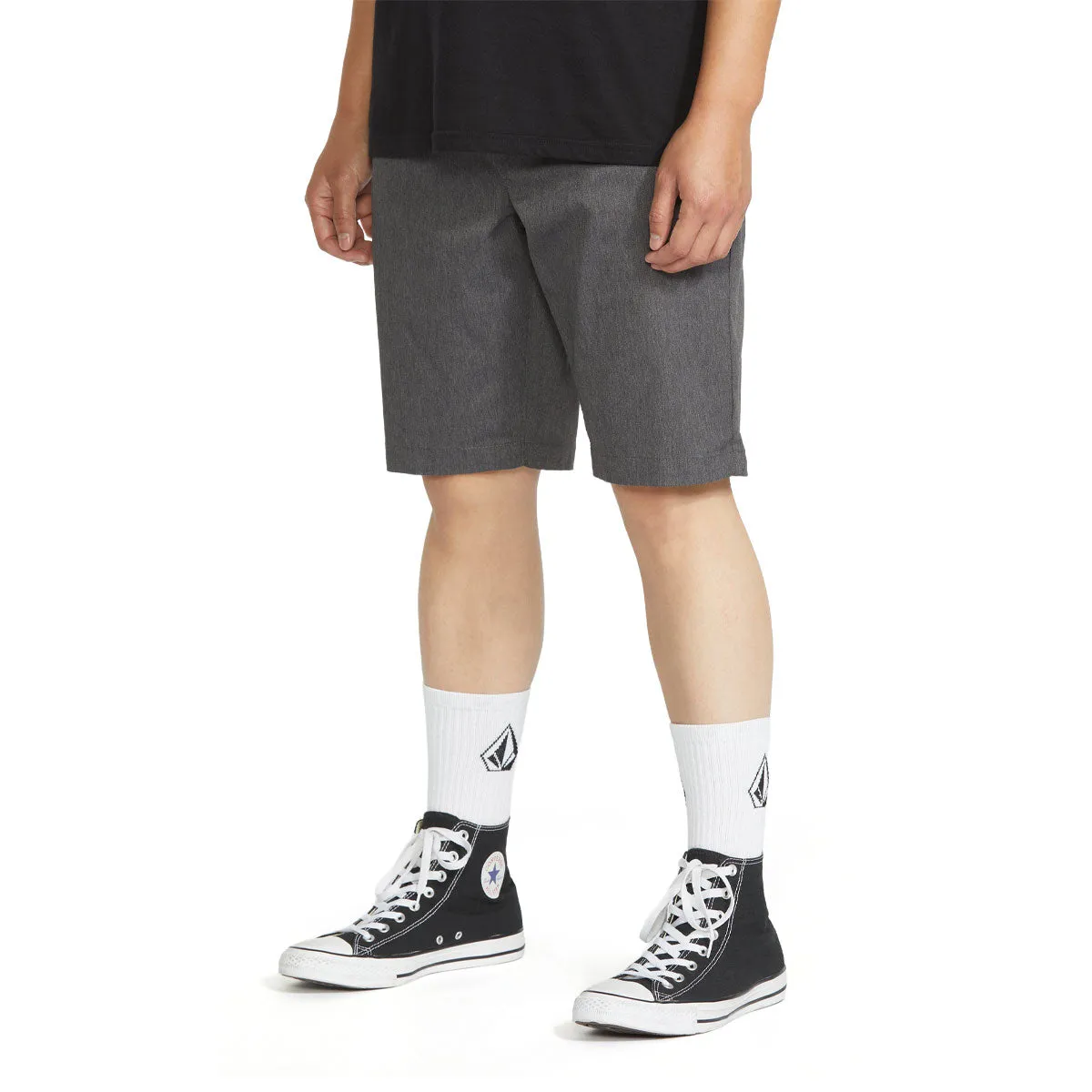 Volcom Frickin Modern Stretch 21 Shorts - Charcoal Heather 2025 Free Size Adjuster Dance wear