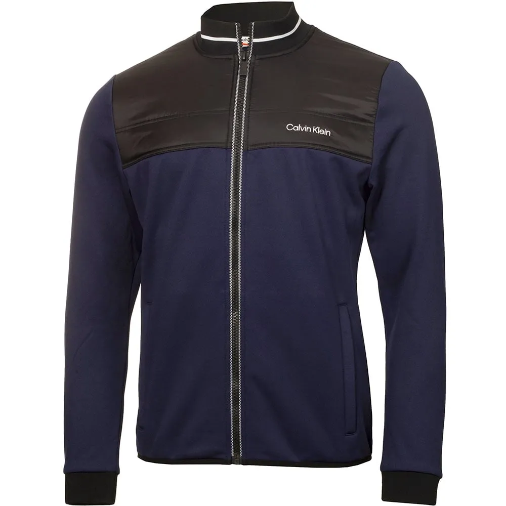 Quick Dry Fabric Simple Look Calvin Klein Nash Mills Hybrid Full Zip Pullover - Peacoat