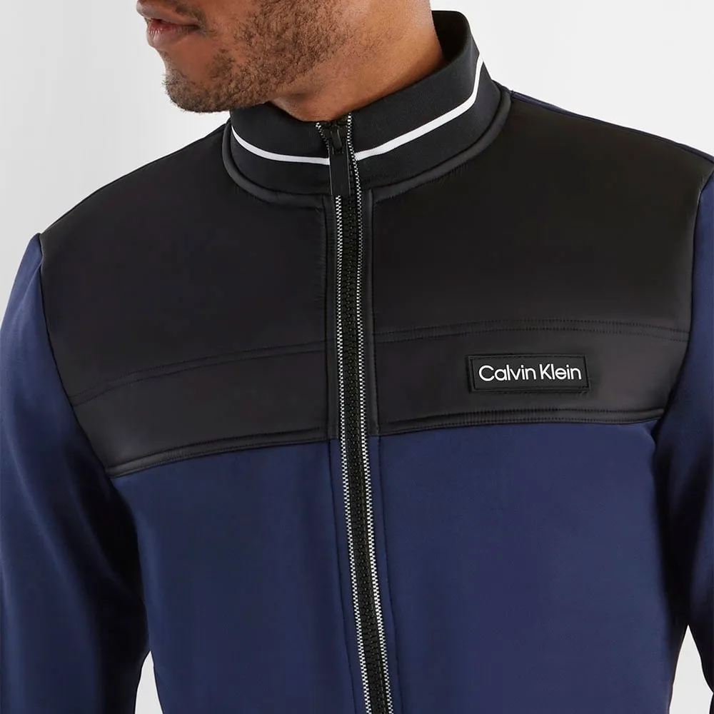 Light Protection UV Protective Layer Calvin Klein Nash Mills Hybrid Full Zip Pullover - Peacoat