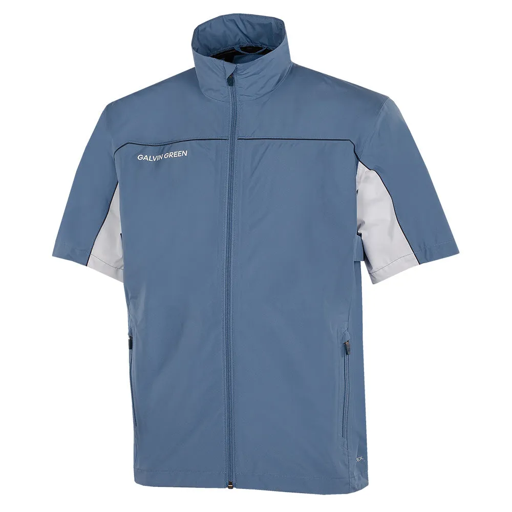 Quilted Stitching Pattern Breathable Technology Galvin Green Air Waterproof Jacket - Moonlight Blue/White