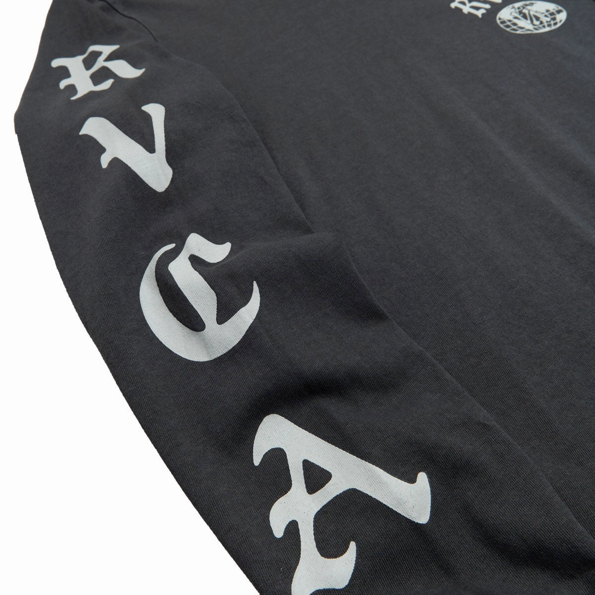 Wrinkle Resistant RVCA VA Worldwide Long Sleeve T-Shirt - Black