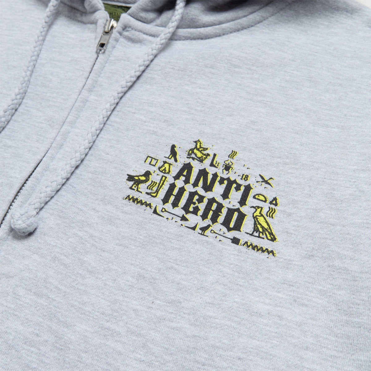 Pet Friendly Urban Day Anti-Hero Anti-Hiero Zip Up Hoodie - Grey Heather/Black/Yellow