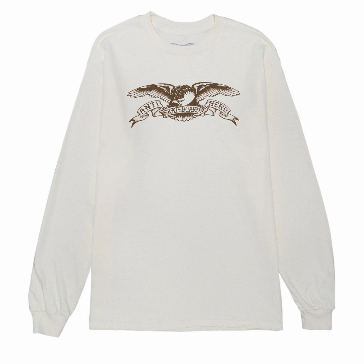 Anti-Hero Basic Eagle Long Sleeve T-Shirt - Cream/Brown EasyCareFinish