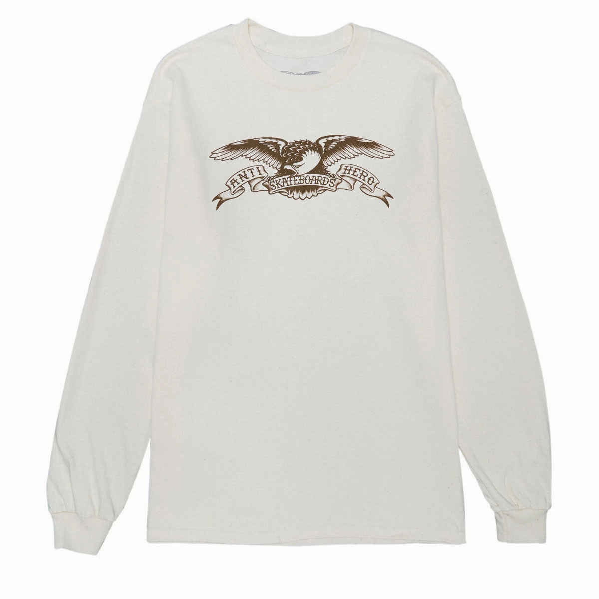 Essential Wear Anti-Hero Basic Eagle Long Sleeve T-Shirt - Cream/Brown