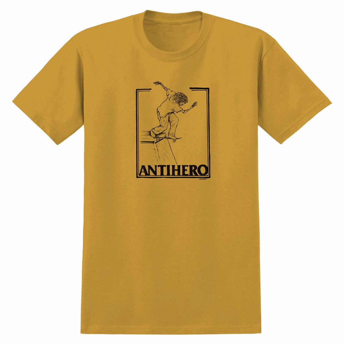 Anti-Hero Doobie Lance T-Shirt - Heather Mustard Active Layering Travel Style Trend