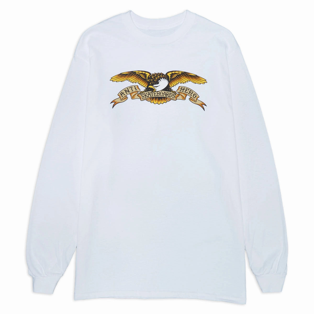 ReinforcedShoulderPanels Light and Fresh Anti-Hero Eagle Long Sleeve T-Shirt - White/Black Multi