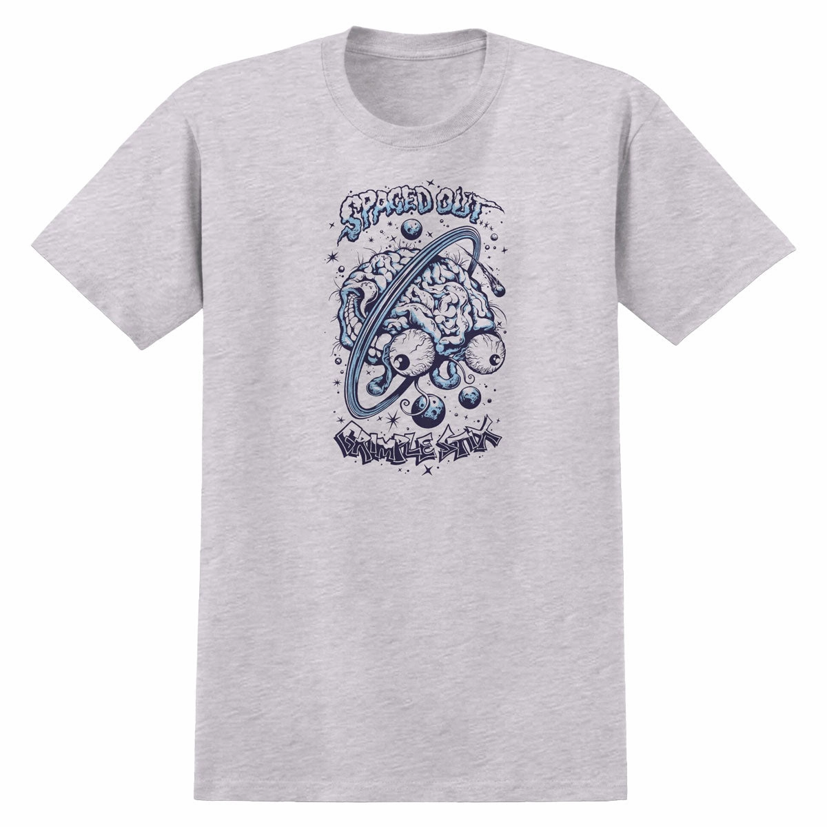 Eco Certified Textile Camping practicality Anti-Hero Grimplestix Spaced Out T-Shirt - Ash Grey