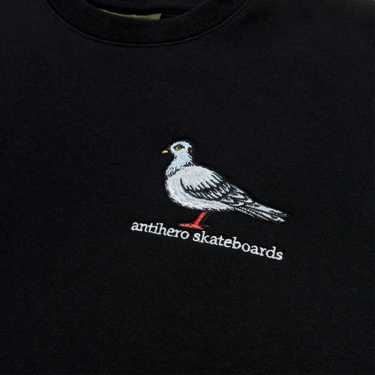 Anti-Hero Lil Pigeon Emb Sweatshirt - Black/Multi Color Embroidery Potoroo like Moisture wicking